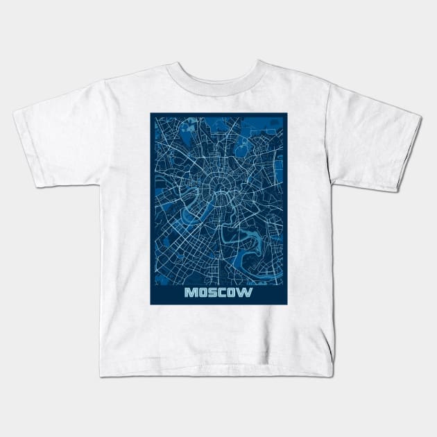 Moscow - Russia Peace City Map Kids T-Shirt by tienstencil